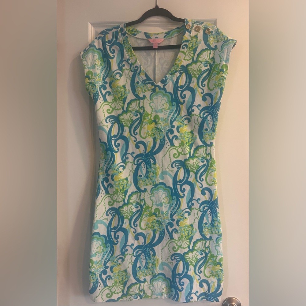 Lilly Pulitzer Blue and Green Patterned Dress